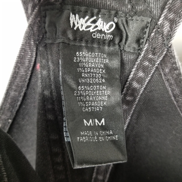 Massimo Womens Black Denim Overalls Size Medium Distressed Skinny Leg Stretch - Picture 6 of 13